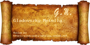 Gladovszky Metella névjegykártya